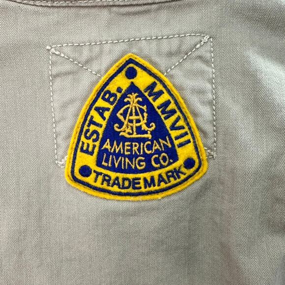 American Living Military Jacket Men's Medium Patches Button Up Outdoors Active - Picture 11 of 16